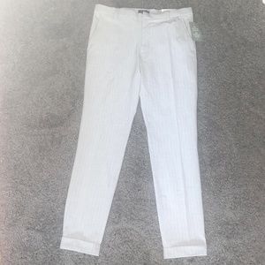 H&M, Mens Skinny Fit/Coupe Moulante Slacks, Color:Light Gray/striped,Size 33, -S